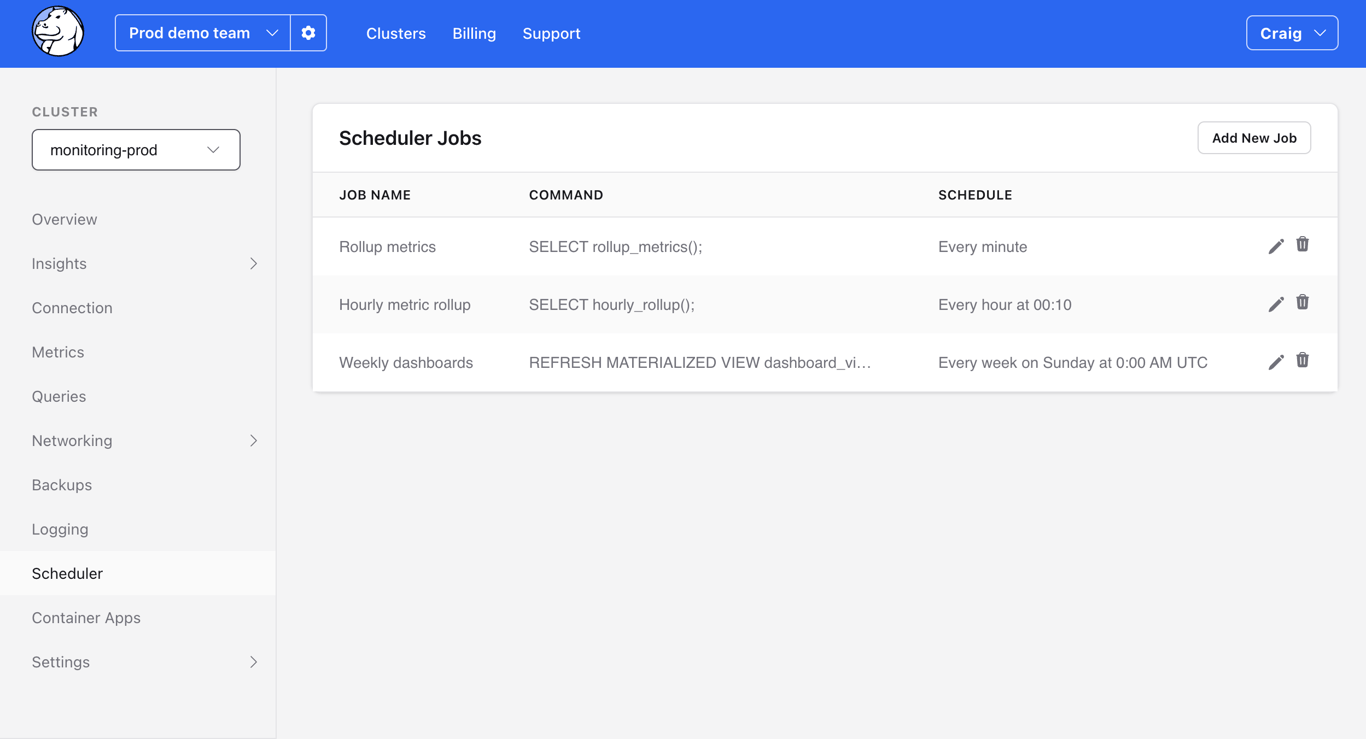 list of cron tasks